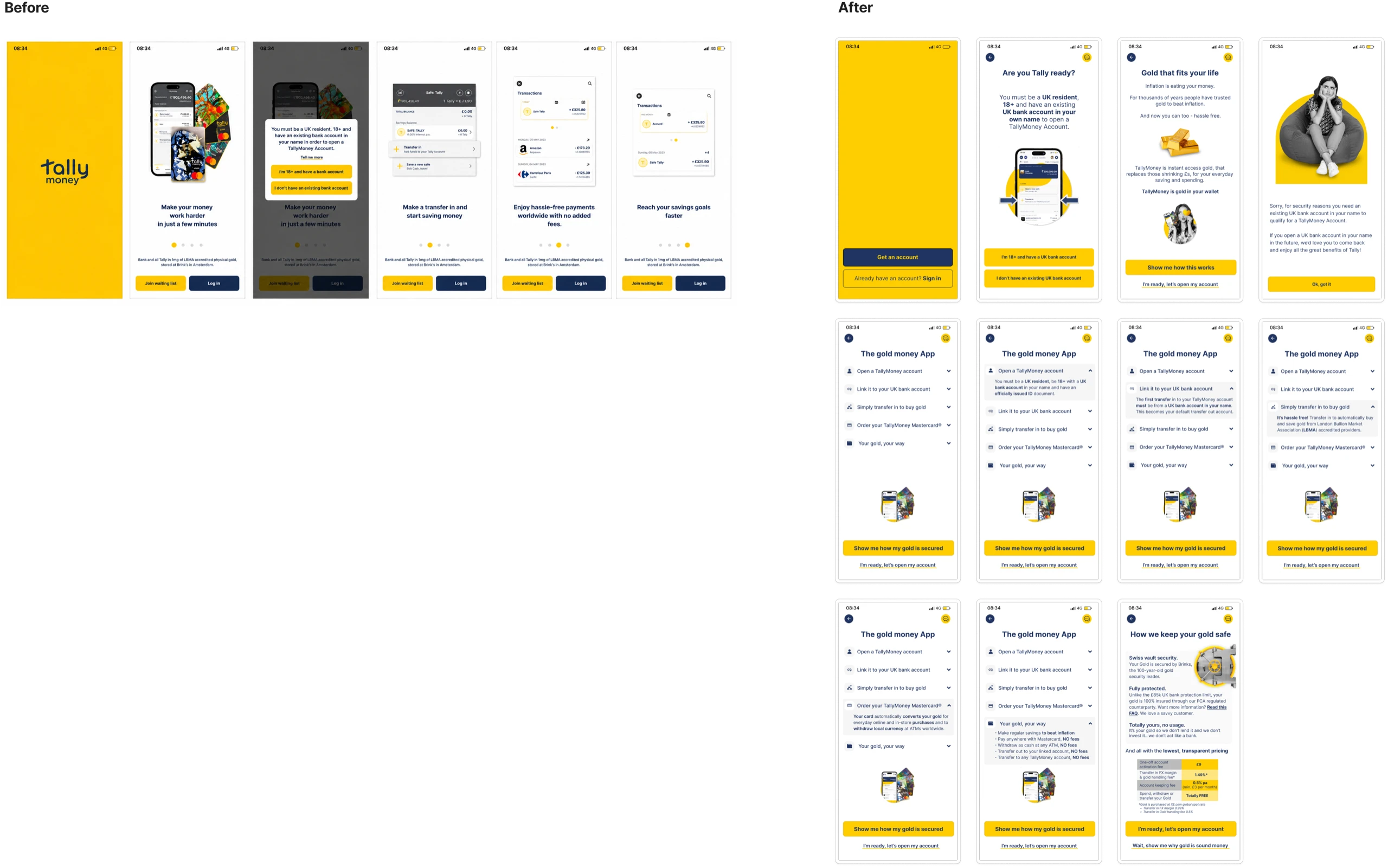 The education-first screens shown before any registration form.